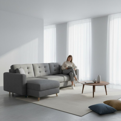 Schlafsofa Sofa Polster Funktions Couch Wohnzimmer Ecksofa Textl Sitz