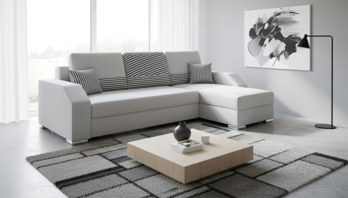 Schlafsofa Sofa Polster Wohnzimmer Ecksofa Funktions Couch Textl Sitz