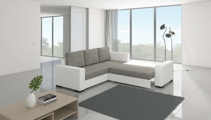 Design Schlafsofa Sofa Polster Wohnzimmer Ecksofa Sitz Couch Stoff Garnitur