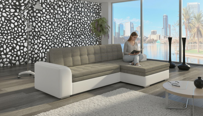 Design Schlafsofa Sofa Polster Wohnzimmer Ecksofa Couch Textl Stoff