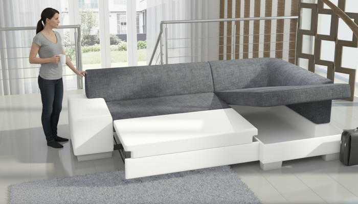 Sofa Wohnlandschaft Wohnzimmer Ecksofa Leder Couch Polster Garnitur