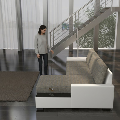 Wohnlandschaft Ecksofa Negro Bettfunktion Couch Leder Textil Sofas Schlaf
