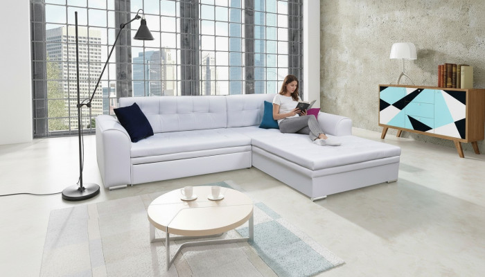 Design Ecksofa Bettfunktion Couch Polster Couchen Textil Sofas Sofa