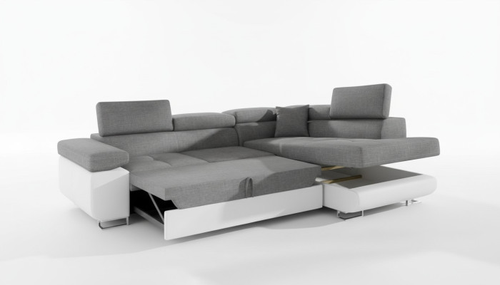 Klassisch Design Ecksofa Sofa Couchen Bettfunktion Couch Polster Textil Sofas