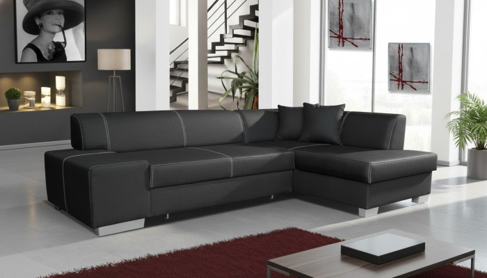 Design Ecksofa Schlafsofa Bettfunktion Couch Sofas Leder Textil Polster Neu