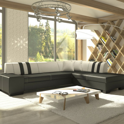 Design Ecksofa Schlafsofa Bettfunktion Sofas Couch Leder Textil Polster Neu