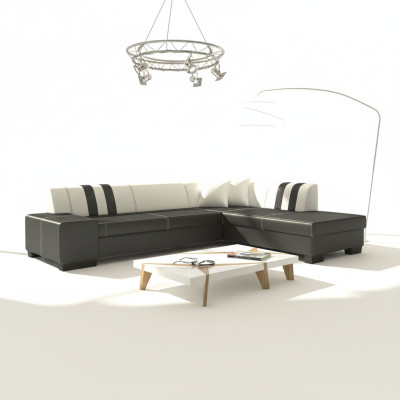 Design Ecksofa Schlafsofa Bettfunktion Sofas Couch Leder Textil Polster Neu