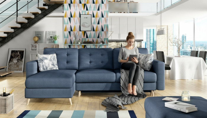 Design Ecksofa Schlafsofa Bettfunktion Couch Textil Leder Polster Sofas Neu