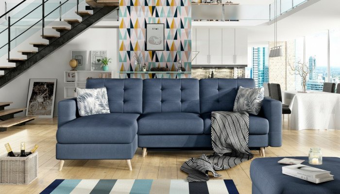Design Ecksofa Schlafsofa Bettfunktion Couch Textil Leder Polster Sofas Neu