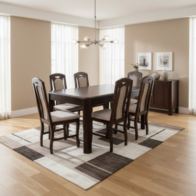 6x Stühle + Tisch Esszimmergarnitur XXL Set Stuhl Garnituren Holz Tisch
