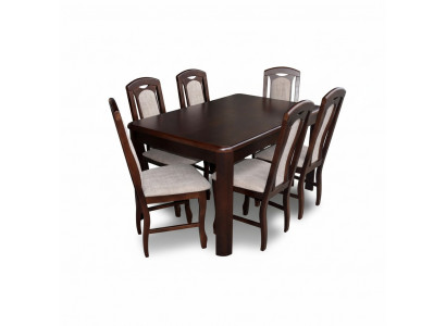 6x Stühle + Tisch Esszimmergarnitur XXL Set Stuhl Garnituren Holz Tisch