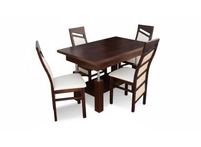 Designer Tisch + 4 Stühle Garnituren Komplett Dekor Wohnzimmer Esszimmer