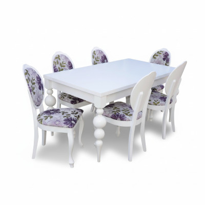 Klassische Esstisch Tisch mit 6 Stühlen Esszimmer Gruppe Stuhl Tische