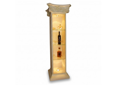 XXL Vitrine Bar Regal Glas Bodenfase Schrank Vitrinen Säule Wohnzimmer 1851 Neu