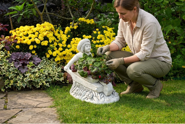 Blumenkübel Pflanz Kübel Dekoration Figur Vasen Natur Blumentöpfe Garten