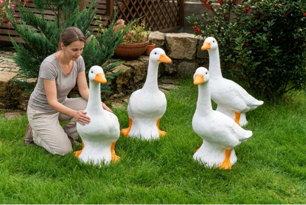 Garten Dekoration Ente Statue Skulptur Figuren Skulpturen Designer