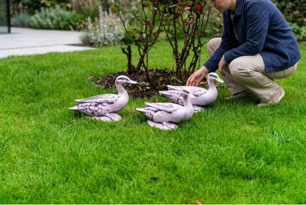 Garten Dekoration Ente Terrasse Stein Figuren Figur Statue Skulptur
