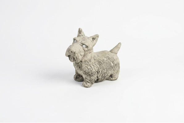 Garten Dekoration Hund Terrasse Stein Figuren Dekorative Weiß Statue Figur