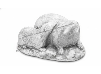 Garten Dekoration Frettchen Terrasse Stein Figuren Figur Weiß Natur Statue