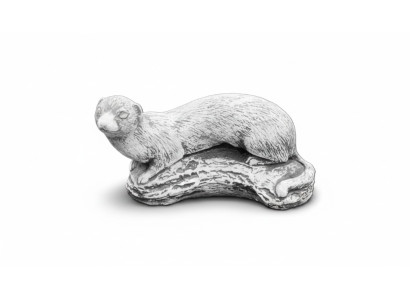 Garten Dekoration Frettchen Terrasse Stein Figuren Weiß Figur Natur Statue