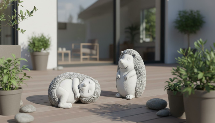 Garten Dekoration Igel Terrasse Karikatur Stein Figuren Figur Deko Statue