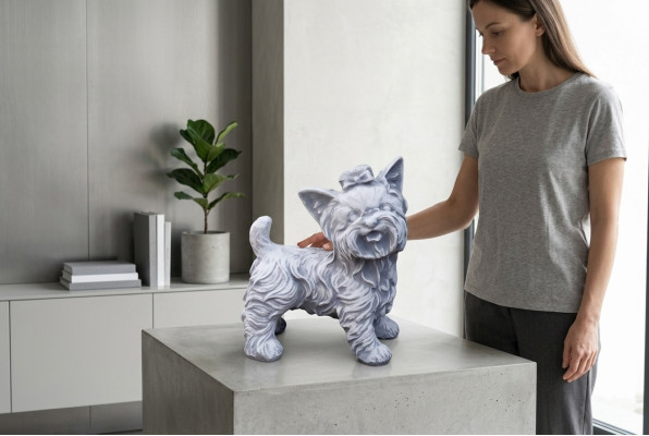 Garten Dekoration Hund Weiß Terrasse Stein Figuren Dekorative Statue Figur