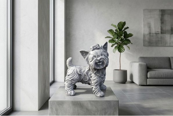 Garten Dekoration Hund Weiß Terrasse Stein Figuren Dekorative Statue Figur
