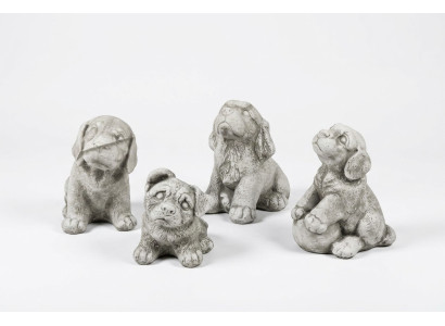 Garten Dekoration Weiß Hund Terrasse Stein Figuren Dekorative Statue Figur