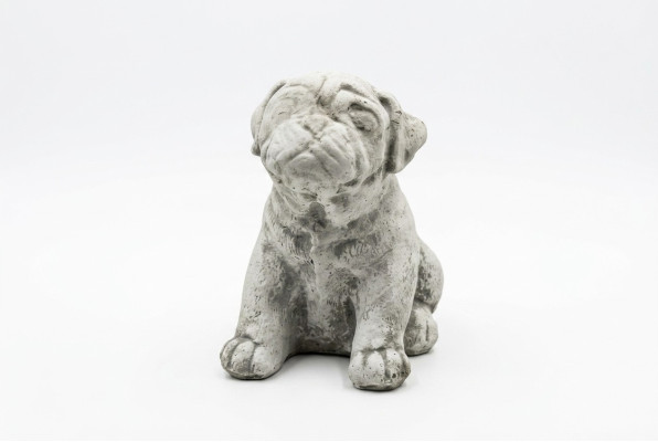 Garten Dekoration Hund Terrasse Stein Figur Figuren Weiß Dekorative Statue
