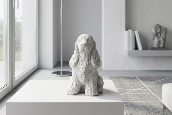 Garten Dekoration Weiß Hund Terrasse Stein Figur Figuren Dekorative Statue