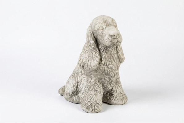 Garten Dekoration Weiß Hund Terrasse Stein Figur Figuren Dekorative Statue