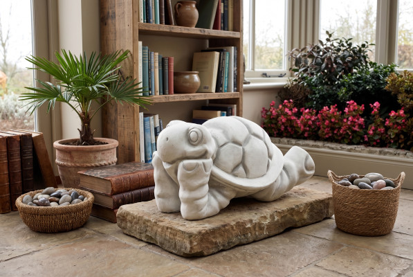 Garten Schildkröte Dekoration Terrasse Stein Figur Deko Statue