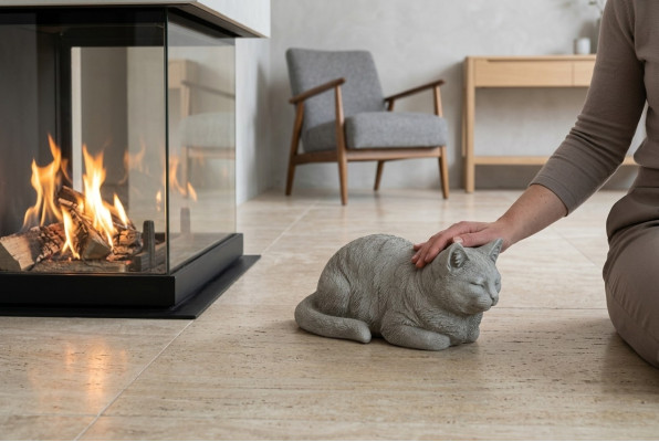 Garten Dekoration Dekorative Katze Terrasse Stein Figuren Figur Statue