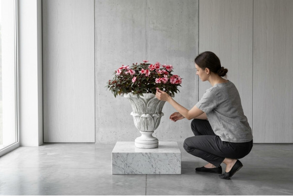 Blumenkorb Blumen Vase Gefäss Garten Figuren Terrasse Dekoration Statue