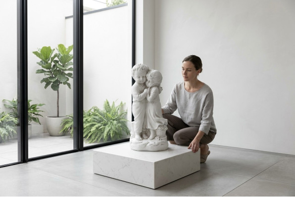 Kind 40cm Skulptur Design Figur Statue Garten Figuren Statuen