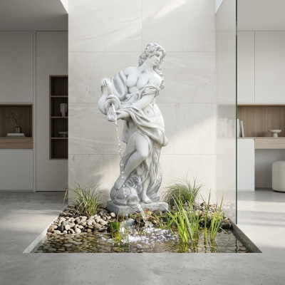 Gartenfigur "Frau Fontaine"140cm Teichfigur Menschen Steinguss