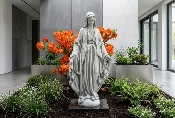 Mutter Jesus Maria Statue Grab Skulptur Heilige Figur Garten Deko 100cm