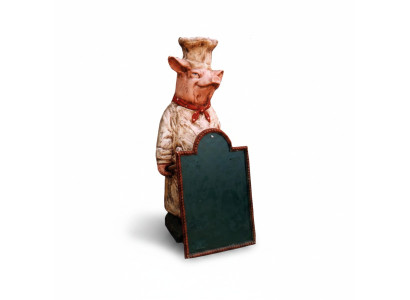 Restaurant Ständer Tafel Steak Figur Statue Skulptur Figuren Skulpturen Gastro