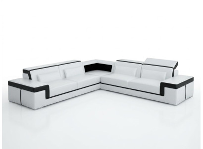 Ledersofa Couch Wohnlandschaft Ecksofa Eck Garnitur Design Modern Sofa G8020B