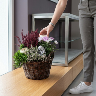 Grabengel Klassisch Kreuz Grab Deko Grabschmuck Dekoration Stein Statue
