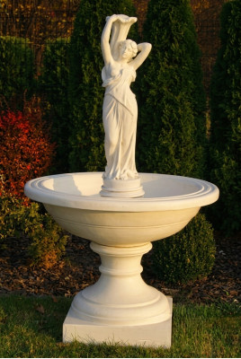 Zierbrunnen Springbrunnen Skulptur Brunnen Dekoration Garten Fontaine Teich Neu