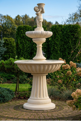 Zierbrunnen Springbrunnen Skulptur 187cm Brunnen Deko Garten Fontaine Teich Neu