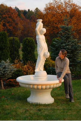 Zierbrunnen Springbrunnen Figur 206cm Brunnen Dekoration Garten Fontaine Teich