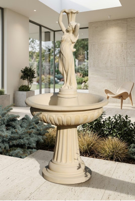Springbrunnen Froschbrunnen Brunnen 184cm Steinbrunnen Gartenbrunnen Fontaine
