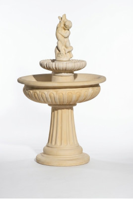Springbrunnen Froschbrunnen Brunnen Steinbrunnen Fontaine 154cm Gartenbrunnen