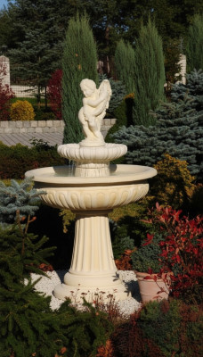 Springbrunnen Froschbrunnen Brunnen Gartenbrunnen Fontaine 154cm Steinbrunnen
