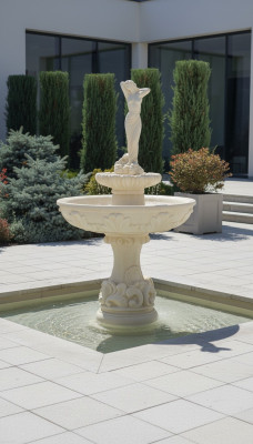 Springbrunnen Froschbrunnen Brunnen 165cm Steinbrunnen Gartenbrunnen Fontaine