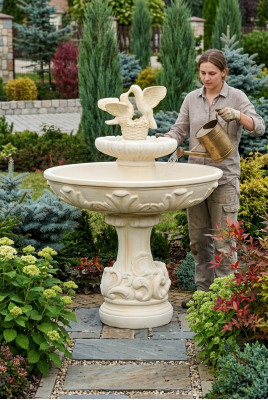 Springbrunnen Froschbrunnen Brunnen Steinbrunnen Gartenbrunnen Fontaine 155cm