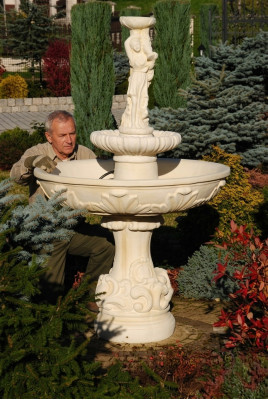 Springbrunnen Garten Teich Brunnen 165cm Steinbrunnen Gartenbrunnen Fontaine Neu