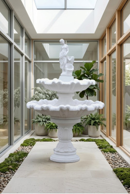Zierbrunnen Springbrunnen Figur Brunnen Dekoration Garten Fontaine Teich197cm